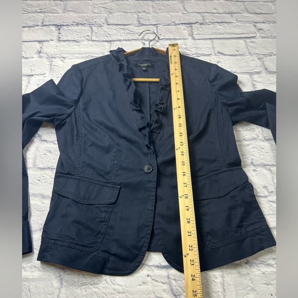 Talbots Preppy Navy Ruffled Blazer. Size 6. - Picture 6 of 8